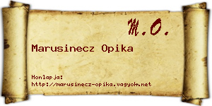 Marusinecz Opika névjegykártya